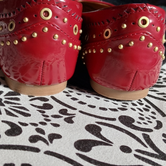 Bass Layla Red and Gold faux leather flats - Picture 4 of 8
